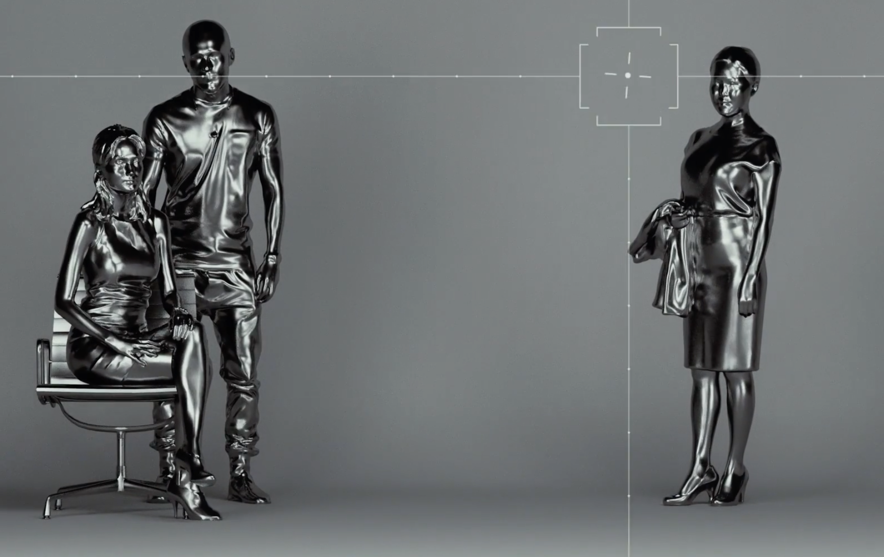 Metallic sculptural figures